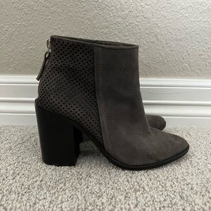 Grey suede booties size 7